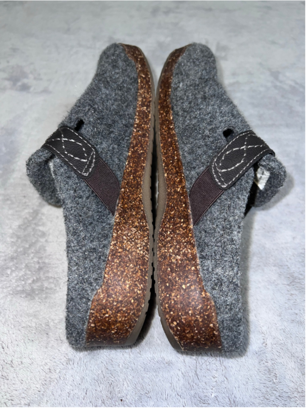 Women's Earth Origins Grey Brown Felt Clog Slippers Size 7 - Picture 7 of 8